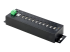 StarTech.com 10-Port Industrial USB 2.0 Hub, Rugged USB Hub w/15kV Air/8kV Contact ESD Level 4 Protection, DIN/Wall/Desk Mountable USB-A Hub, Multiport USB Hub with Locking Ports - Vänster vinkel